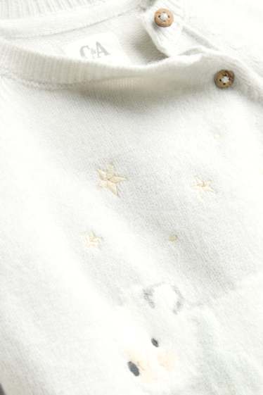 Unisex - Polar bear and stars - baby jumper - light gray