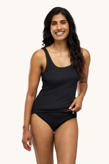 Femmes - Lot de 2 - caracos - fines côtes - noir