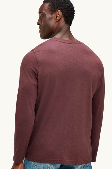 Uomo - Maglia a maniche lunghe - regular fit - bordeaux