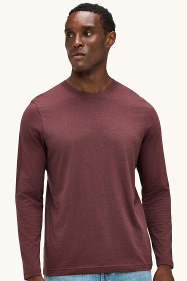 Uomo - Maglia a maniche lunghe - regular fit - bordeaux