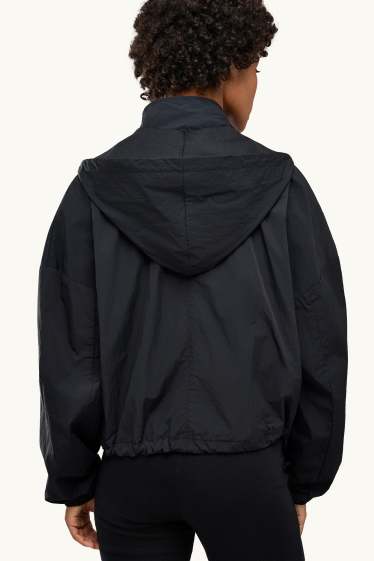 Women - Jacket with hood - water-repellent - black