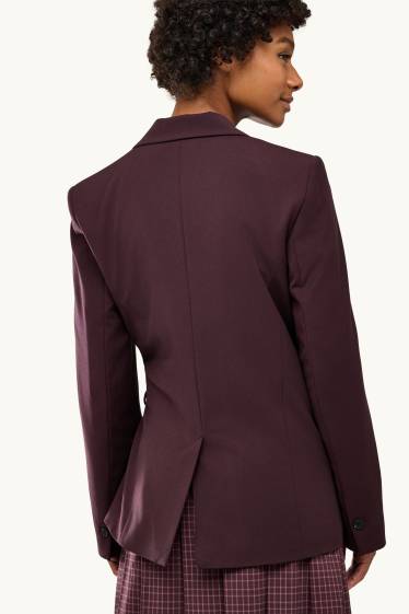 Women - Blazer - relaxed fit - dark brown