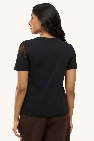 Dames - T-shirt - regular fit - zwart