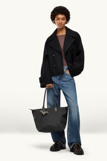 Dámské - Velká kabelka shopper - černá