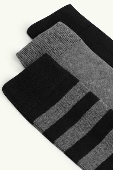 Dona - Paquet de 3 - mitjons fins als genolls - gris/negre