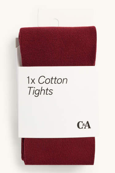 Women - Tights - ribbed - bordeaux