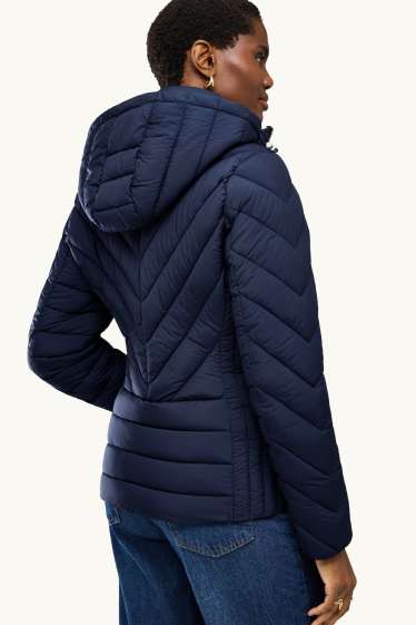 Donna - Giacca trapuntata con cappuccio - foderata - blu scuro