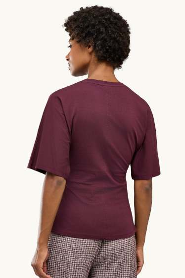 Damen - T-Shirt - Slim Fit - bordeaux