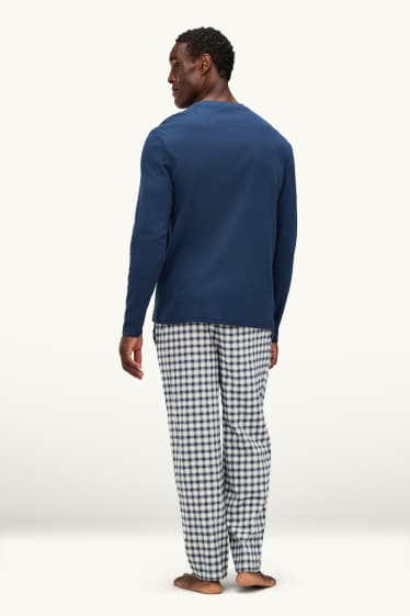 Herren - Pyjama - dunkelblau / weiß