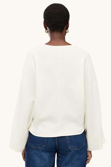 Femmes - Haut à manches longues - relaxed fit - blanc crème
