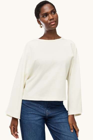 Femmes - Haut à manches longues - relaxed fit - blanc crème