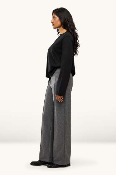 Femmes - Pantalon de jogging en maille - gris chiné