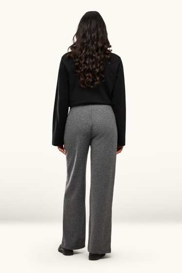 Femmes - Pantalon de jogging en maille - gris chiné