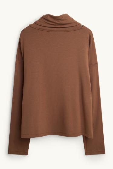 Donna - Maglia a maniche lunghe - regular fit - marrone