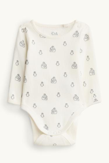 Unisex - Pinguïn - rompertje - crème wit