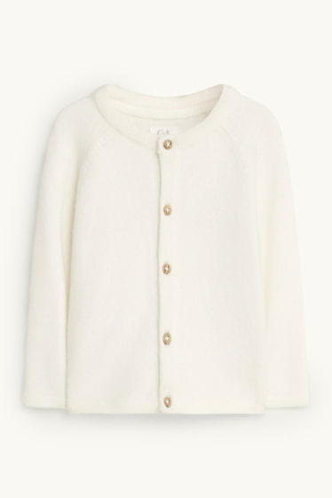Unisex - Gebreid newbornvest - crème wit
