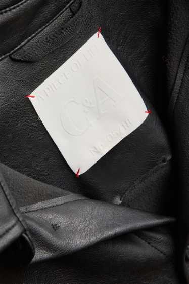 Herren - Hemdjacke - Relaxed Fit - Kent - Lederimitat - schwarz