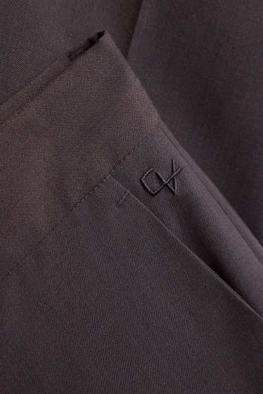 Home - Pantalons combinables de llana - regular fit - elàstics - gris fosc