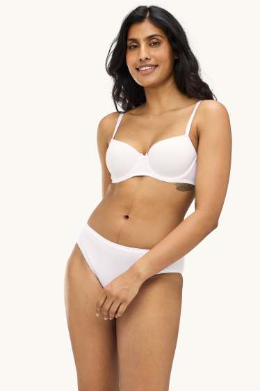 Donna - Confezione da 2 - reggiseno con ferretti - DEMI - imbottito - grigio melange