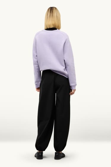 Women - Trousers - mid-rise waist - balloon leg - black