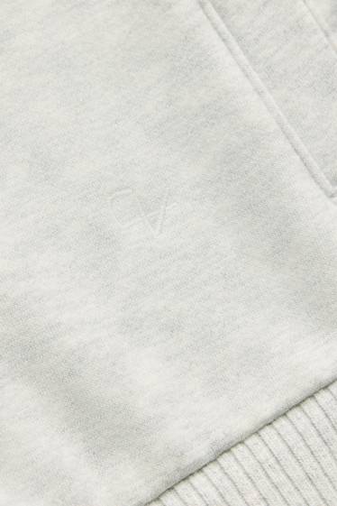 Dames - Sweatvest met capuchon - licht grijs-mix