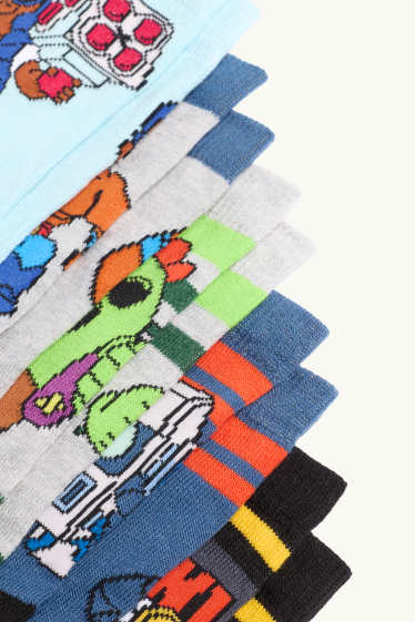 Kinder Jungen - Multipack 5er - Brawl Stars - Socken mit Motiv - blau / grau