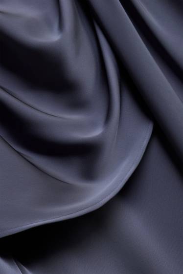 Dames - Satijnen blouse - donkerblauw