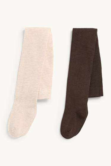 Bambine - Confezione da 2 - calzamaglia - beige / marrone