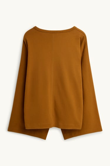 Damen - Langarmshirt - Relaxed Fit - hellbraun