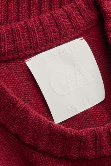 Damen - Woll-Pullover - rot / rot