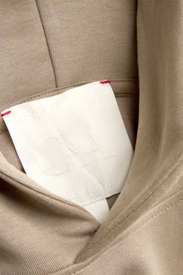 Hommes - Sweat à capuche - beige