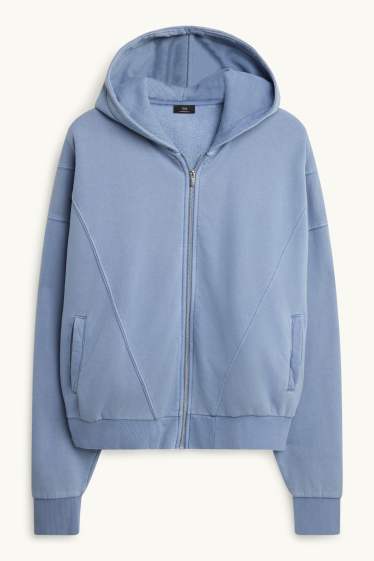 Heren - Sweatvest met capuchon - lichtblauw