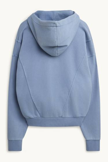 Heren - Sweatvest met capuchon - lichtblauw