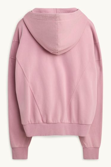 Heren - Sweatvest met capuchon - roze