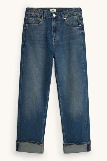Dámské - Boyfriend jeans - mid waist - džíny - tmavomodré
