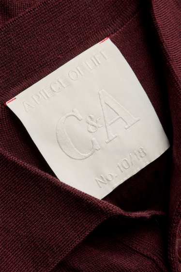 Herren - Merino-Pullover - bordeaux