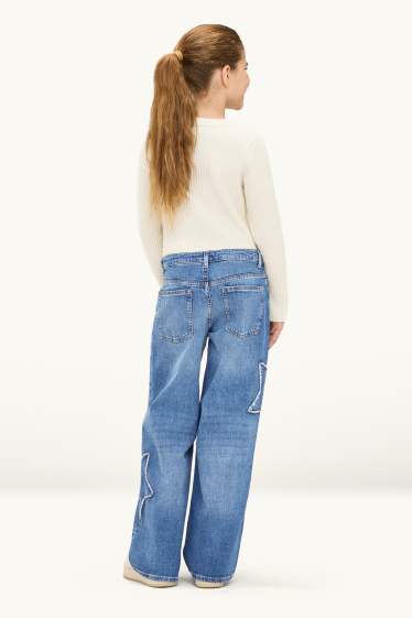 Bambine - Stella - jeans a gamba larga - jeans blu