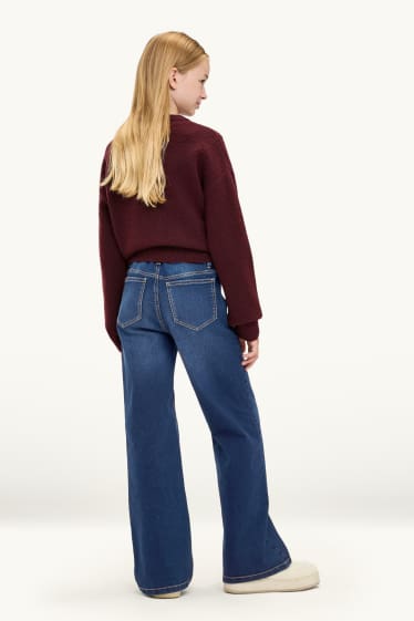 Copii - Fete - Wide leg jeans - denim-albastru închis