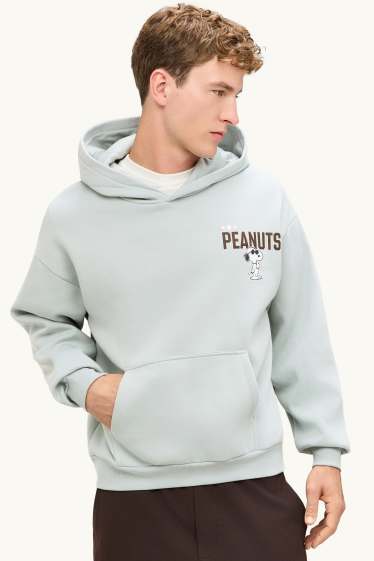Uomo - Felpa oversize - Peanuts - azzurro