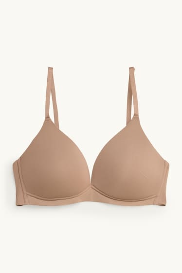 Damen - BH ohne Bügel - wattiert - LYCRA® - beige