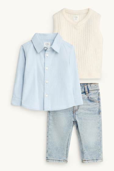 Baby Boys - Baby outfit - 3 piece - blue / beige