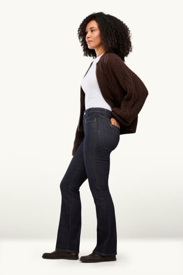 Femei - Bootcut jeans - talie medie - denim-albastru închis
