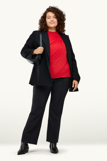 Donna - Pantaloni - vita media - flared - nero