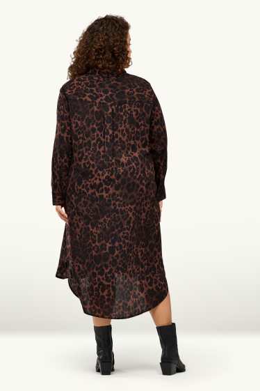 Femmes - Robe-chemisier - imprimé léopard - marron