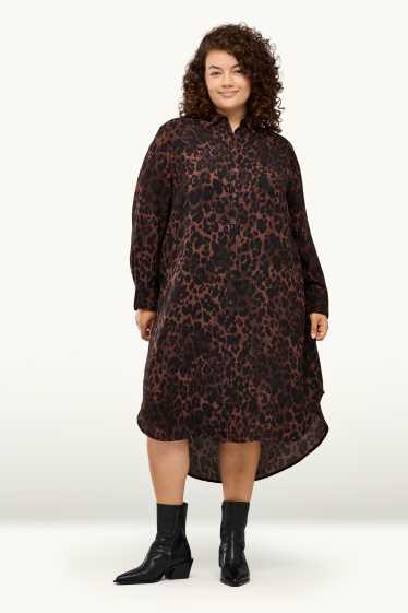 Femmes - Robe-chemisier - imprimé léopard - marron