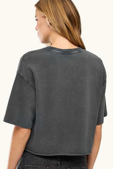 Dona - Samarreta de mànigues curtes - relaxed fit - gris fosc