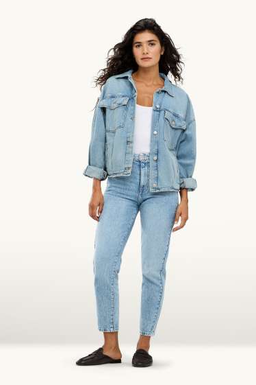 Donna - Mom jeans - vita alta - LYCRA® - jeans azzurro