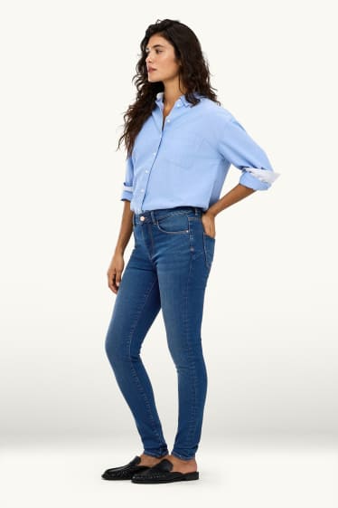 Femmes - Skinny jean - mid waist - shaping jean - LYCRA® - jean bleu foncé
