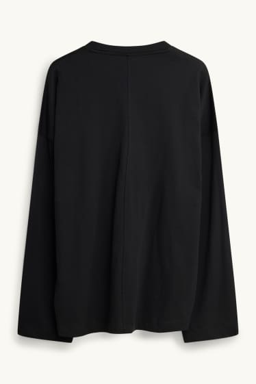 Dames - Longsleeve - relaxed fit - zwart