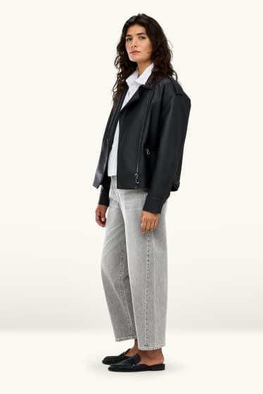Damen - Barrel Jeans - High Waist - helljeansgrau